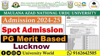 Manuu Spot Admission PG Merit Based Course Lucknow 2024  MA Urdu Arabic Persian  UniversityWorld [upl. by Atinad]