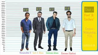 Bollywood Actors Height Comparison  Amir to Amitab with music [upl. by Yseulte497]