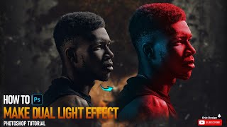 How to make a dual light effect on Photoshop  Beginner tutorial [upl. by Sillig]