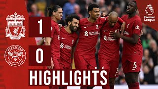 HIGHLIGHTS Liverpool 10 Brentford  Salah scores again in Anfield win [upl. by Enyawd180]