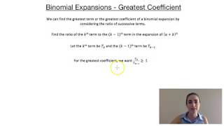 Binomial Expansions  Greatest Coefficient [upl. by Olra730]