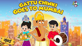 Ganpati Preparations  Gattu Chinki goes to Mumbai  English Cartoon  Moral Stories  PunToon Kids [upl. by Reivad]