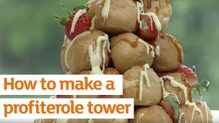 How To Make A Profiterole Tower  Sainsburys [upl. by Lawan275]