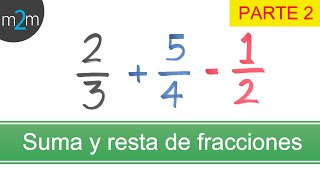 Suma y resta de fracciones con diferente denominador │ parte 2 [upl. by Ibur36]