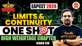 Limits amp Continuity  One Shot  High Weightage Chapter  EAPCET 2024  Inter Maths  Kiran Sir [upl. by Anivlem]