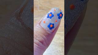 Easy glitter flower nail art at home nails nailart youtubeshorts diynailsathome nailtutorial [upl. by Acceber]