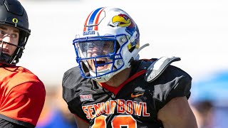 Chicago Bears Edge Austin Booker Highlights  Senior Bowl  Edge Rusher Kansas Jayhawks [upl. by Denoting762]