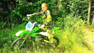 Kids dirt bike adventure on new kx65 and kx450 Lets go [upl. by Ario]