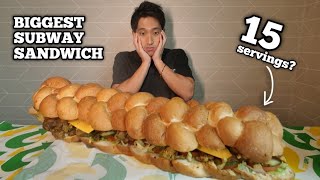 INSANE SUBWAY YARDLONG EATING CHALLENGE  15 Serving GIANT SUB EATEN SOLO  Subway Singapore [upl. by Weiser107]