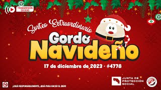 SORTEO LOTERIA NACIONAL EXTRAORDINARIO DE NAVIDAD N°4778 quotGORDO NAVIDEÑO 2023quot [upl. by Alledi]