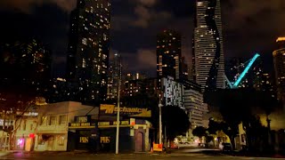 Queensberry amp Lygon Street at Night Melbourne CBD Australia [upl. by Nojed]