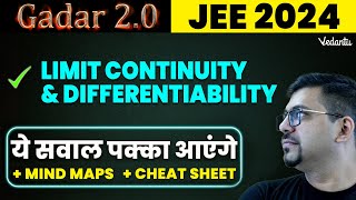 Limit Continuity amp Differentiability Class 12 JEE PYQs  JEE 2024 Maths New Syllabus  Harsh Sir [upl. by Mariko]