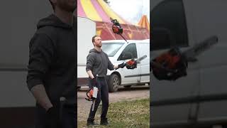 Chainsaw juggling 🔥💪 with 3 live chainsaws [upl. by Per]