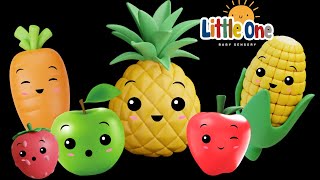 Dancing veggies Dancing fruits CUTE Animation  Baby Sensory video  High Contrast Sensory [upl. by Ecnadnac]