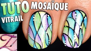 Tuto nail art facile aquarelle en mosaïque [upl. by Wittenburg]