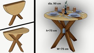 HOW TO MAKE A ROUND FOLDING DINING TABLE STEP BY STEP [upl. by Mesics]