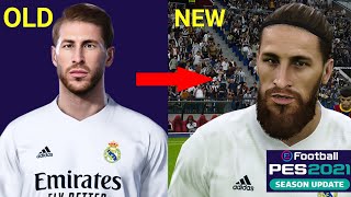 Sergio Ramos Updated Face PES 2021 Season Update Ramos Mod [upl. by Aliemaj]