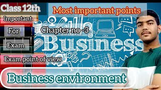 class 12th business studies chapter no 3  business environment  main point explanation [upl. by Lenhard950]