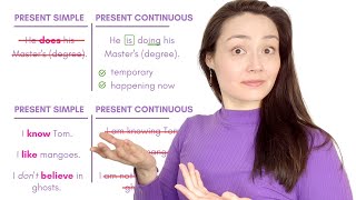 PRESENT SIMPLE and PRESENT CONTINUOUS  the complete grammar guide [upl. by Little]