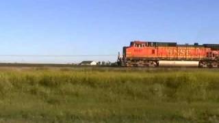 The Big BNSF Train Chase pt1 [upl. by Ardnos]