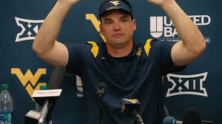 WVU head football coach coach Neal Brown postgame Houston 2023 [upl. by Emirak137]