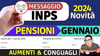 MESSAGGIO INPS 📑 PENSIONI GENNAIO 2024 ➜ RIVALUTAZIONE AUMENTI ma CONGUAGLIO IRPEF TAGLIA IL NETTO [upl. by Tarazi]