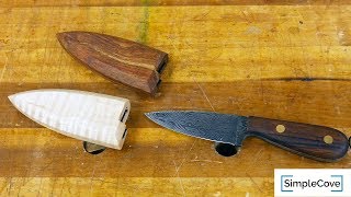 How To Build A Wooden Sheath  Damascus Steel Knife Sheath [upl. by Nnahsal411]