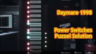 Daymare 1998  Power Switches Puzzle Solution [upl. by Roye]