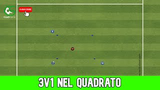 Allenamento calcio Rondo 3v1 nel quadrato  Coach Sante [upl. by Bostow652]