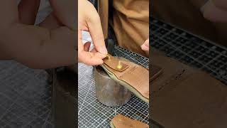 How to install copper rivetsshorts bagmaking leather bag leatherbackpack shortscopper rivet [upl. by Myles451]