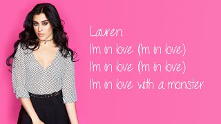 Fifth Harmony  Im In Love With A Monster Lyrics with Pictures [upl. by Fazeli609]