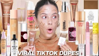 i tried VIRAL TIKTOK makeup dupes honest review [upl. by Ynohtnacram]