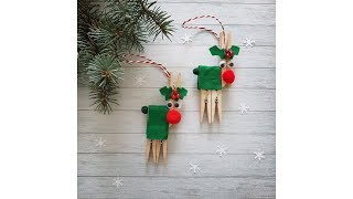 Clothespin Reindeer Christmas Craft 🎄 [upl. by Omlesna448]