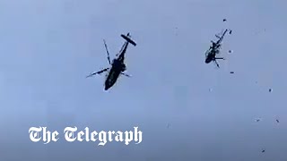 Military helicopters collide in Malaysia during training session [upl. by Nyvek]