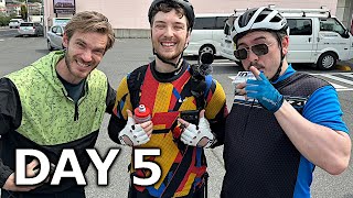 Pewdiepie Joins Us For Cycling In Japan ft Abroad in Japan  Cyclethon 3 Day 5 [upl. by Arabel]