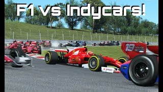 F1 VERSUS INDYCARS How Much Faster Is An F1 Car Compared to Indy in RFactor 2 [upl. by Lenahc644]