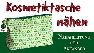 Kosmetiktasche nähen für Anfänger  Einfaches Nähprojekt  Kleine Tasche mit Reißverschluss [upl. by Sikram958]