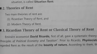 Ricardian Theory of Rent Bcom 2nd Semester Full explanation in hindi [upl. by Jeanine]