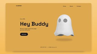 👻 Create a Responsive 404 Page Website Design Using HTML CSS amp JavaScript [upl. by Ellenrahc]