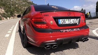 BRUTAL Mercedes C63 AMG  MASSIVE BURNOUTS REVS amp ACCELERATIONS [upl. by Adnarb]