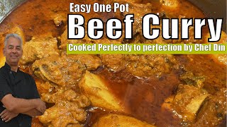 সেরা স্বাদে গরুর মাংস রান্নার রেসিপি Curry made easy by Chef Din Best beef Curry recipe [upl. by Frederigo]