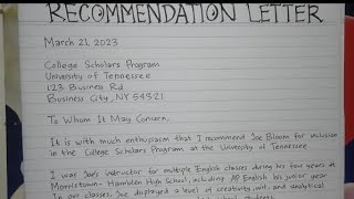 How to Write A Recommendation Letter for Students Step by Step  Writing Practices [upl. by Fry]