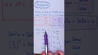 calcula las restantes RAZONES TRIGONOMÉTRICAS [upl. by Brandwein]