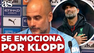 GUARDIOLA se emociona despidiendo a JURGEN KLOPP en SALA DE PRENSA [upl. by Akir]