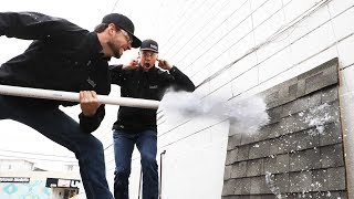 Simulated Hail Damage Test Asphalt vs Slate vs Metal Roofing [upl. by Ybocaj]