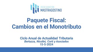 Monotributo nuevas escalas y reingreso al régimen según el quotPaquete Fiscalquot [upl. by Abdulla]