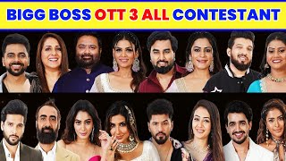 😲BIGG BOSS OTT 3 ALL CONTESTANT Name List  Bigg Boss Ott Season 3 Trailer  Bigg Boss Live News [upl. by Atinaw]