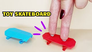 Easy Origami Finger Skateboard  How To Make Paper Skateboard  Paper toy skateboard [upl. by Ardnuahc]