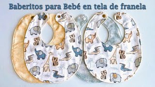 Babero para bebé en tela de franela  algodón telas suavecitas  Flannel Baby Bib [upl. by Neelahs]