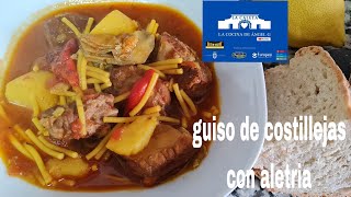 Guiso de Costillejas con fideos o aletria como decimos en Murcia [upl. by Nibroc]